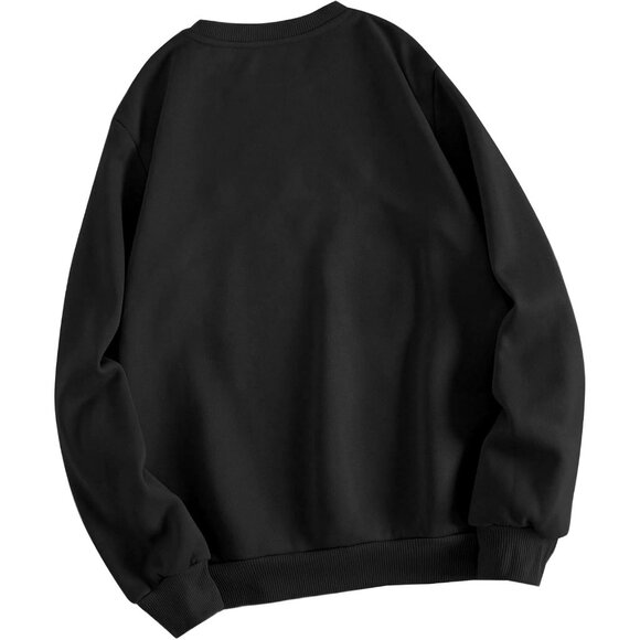 ⚡Women Black Love Imported Graphic Crewneck Long Sleeve Pullover Sweatshirt - Picture 2 of 5